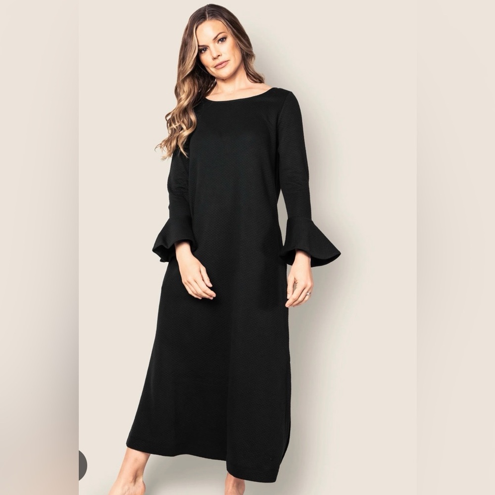 NWT- Petite Plume Women's Pima Ophelia Nightgown in Black